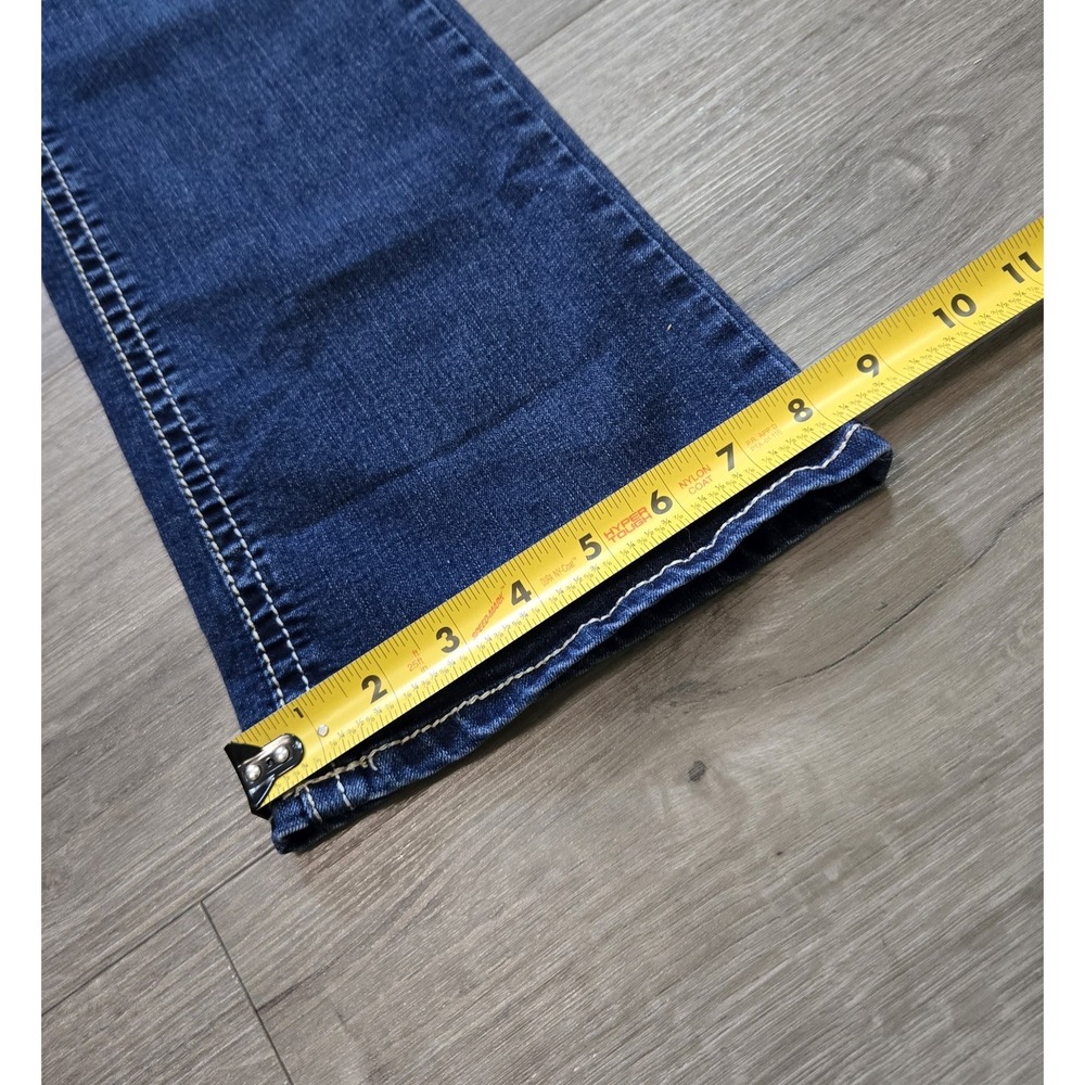 WallFlower Luscious Curvy Fit Bootcut Jeans Dark Wash Blue Thick Stitch Size 5 - Picture 14 of 14